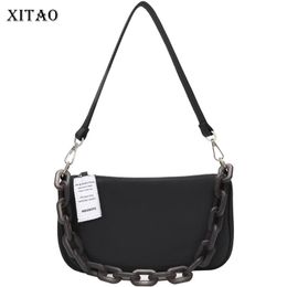 Evening Bags XITAO Chain Shoulder Bag Fashion Women Patchwork 2021 Summer Goddess Fan Casual Style WMD1211