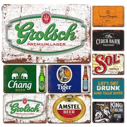 2021 Antique Stickers Poster Iron Painting Retro Basement Tiki Shabby Chic Cocktail Plaque Irish Pub Man Cave Bar Coffee Beer Logo Art Stick