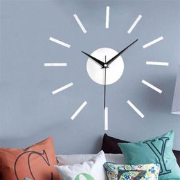 Wall Clocks Modern Minimalist Clock Mirror Sticker Fashion 3D Large Size DIY Needle Quartz Home Living Room Decor