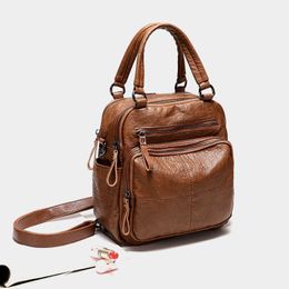 2020 Women Backpacks Vintage Female Shoulder Bags Soft Leather Backpack Ladies Travel Back Pack Luxury Bags for Girls Mochila Q0528