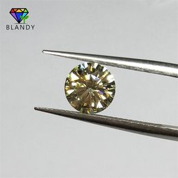 1pc/lot 3.0mm to 11mm Yellow Color Moissanites Round Brilliant Cut Sic Material Loose Stone For Jewelry