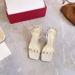 Women's Sandals Fashion Wedding Party Luxury Famous Brand Design Elegant Graceful Rivet