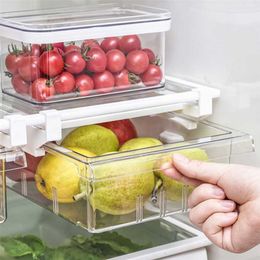 Refrigerator Drawer 1/4/8 Compartment Refrigerator Drawer Organiser Transparent Fridge Storage Bin Containers For Pantry Freezer 211110