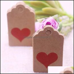 Gift Wrap Event & Party Supplies Festive Home Garden 100Pcs Diy Made With Heart A Variety Of Cards Paper Tags Scallop Head Label Lage Weddin