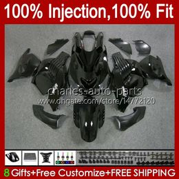 OEM Injection For KAWASAKI NINJA ZX14R ZZR-1400 ZX 14R 14 R ZZR1400 06-11 Body 4No.1 glossy black ZX-14R 06 07 08 2009 2010 2011 ZZR 1400 CC 2006 2007 2008 09 10 11 Fairing