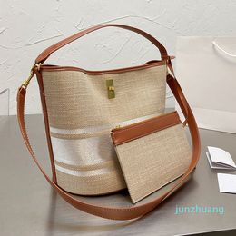 Designer- Women Bucket Canvas Shoulder Bag Linen Denim Crossbody Handbags Woman Beach Shopping Handbag Luxurys Fashion Bags