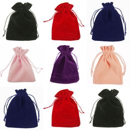 7x9cm 9x12cm 10Pcs/lot Black Packaging s Velvet Drawstring Pouch Jewelry For Home Christmas Wedding Gift Bag