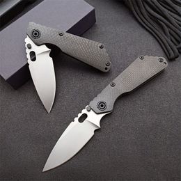 High End Pocket Folding Knife D2 Stone Wash Drop Point TC4 Titanium Alloy + Carbon Fibre Handle Fold Knives EDC Tool