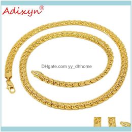 Chains & Pendants Jewelrychains Adixyn Length 60Cm Width 7Mm,Ethiopian Thick Necklaces Men Women Gold Colour Africa Eritrea Chunky Chain/Duba