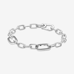 100% 925 Sterling Silver Rose Gold ME Link Chain Bracelet for Women Fashion Jewelry Valentine's Day Gift