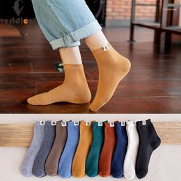 Men's Socks 5 Pairs/Lot Man Short Cotton Colourful Soft Elastic Party Dress Long Fashions Novelty Calcetines Sell1