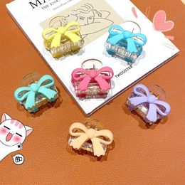 Novelty Simple Cute Candy Colour Butterfly Princess Hair Claw Barrettes for Women Girl Child Accessories Headwear