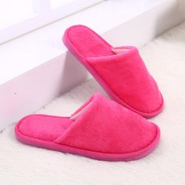 Flip Flop Slippers Cows Cotton Home Lip Print Winter Warm Plush Indoor Men Slipper Soft Bottom Shoes Red