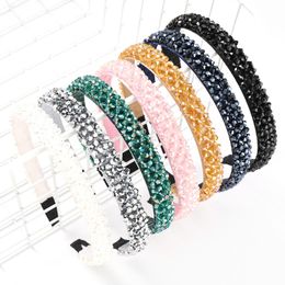 2021 Fashion Personality Fish Line Mesh Woven Acrylic Alloy Headband Simple Thin Side Haircut Ladies Hair Accessories