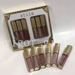 Famosi 6 colori Stila Eye Shadow Eye For Elegance Makeup Ombretti liquidi limitati Set Earth color Eyeshadow Girl Cosmetics Tools