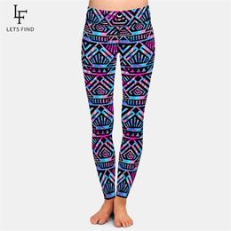 LETSFIND Super Soft Plus Size Women Leggings 3D Hand-painted Tribal Style Printing High Waist Elastic Fitness Full Pants 210925