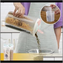Housekeeping Organization Home Gardenplastic Storage Box Airtight Container With Pour Lids Kitchen Cereals Bottles Rice Beans Jar Dried Grain