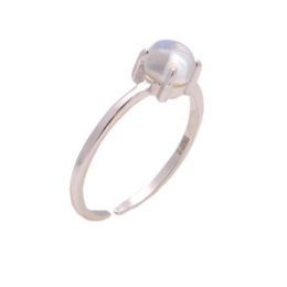blue cluster lights UK - Vintage Simple Natural Blue Light Moonstone Personality Adjustable Ring For Women Elegant Jewelry Cluster Rings