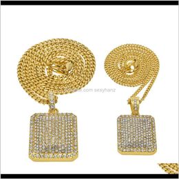 goods military UK - Necklaces Mens Hiphop Ruthless Goods Blingbling Diamond Pendant Heavy Industry Full Drill Military Necklace 2Msii P9Th7