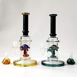 10 Inch Thick Bong Hookahs Heady Glass Oil Dab Rigs Showerhead Percolator Glass Bongs Straight Tube Water Pipes 14mm Female Joint With Bowl