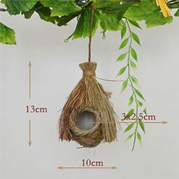 Birdhouse Bird Nest Breeding Box Wild Grass Weave Canary Finch Budgie Houses For Home Bird Use