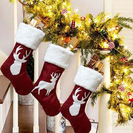 Christmas Gift Bag Christmas Stocking Xmas Tree Ornament Kids Candy Bags Gifts Home Party New Year Decorative Prop Socks Decorat