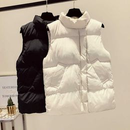 Autumn Winter Vest Women Zipper Casual Warm Beige Outwear Woman Parkas Jacket Plus Size 3XL Black Female Vest Top 210625