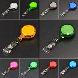 Documents Buckle ID Holder Name Tag Card Office Supplies Key Badge Reels Round Solid Plastic Clip-On Retractable Pull Reel