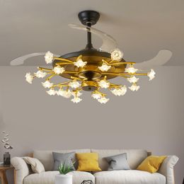 Ceiling Fans Nordic Invisible Fan Chandelier Living Room Lamp Modern Fashion Restaurant Creative European Bedroom Lights
