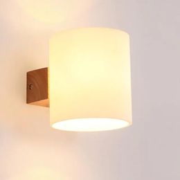 Wall Lamp Simple Modern Solid Wood Sconce LED Lights For Home Bedroom Bedside Indoor Kids Room Decor Lighting