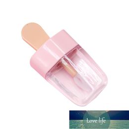 Sweet Ice Cream Shape Mini Lip Gloss Tube Empty Lip Balm Container With Pink Lid Rubber Inserts Lipstick Sample Dispenser Bottle