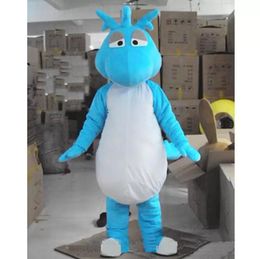 Halloween Blue Dinosaur Mascot Costume Cartoon Anime animal theme character Christmas Carnival Party Fancy Costumes Adults Size Birthday Outdoor Outfit