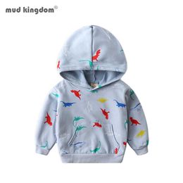 Mudkingdom Boys Hoodies Autumn Long Sleeve Fashion Dinosaur Print Sweatshirt 3-8 Years Cartoon Pullover Clothes 210615