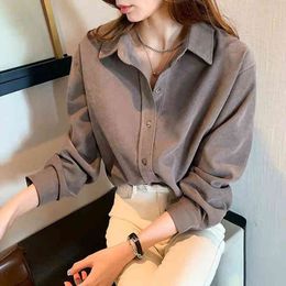 Long Sleeve Vintage Turn-down Collar Spring Plus Size Women Blouse Shirt Blusas Femininas Elegante Tops 621i 210420