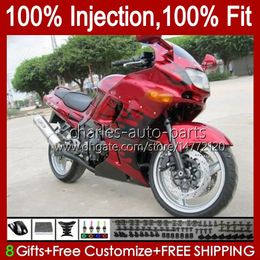 OEM Injection Fairing For KAWASAKI NINJA ZZR-400 ZZR-600 2001 2002 2003 2004 2005 2006 2007 84HC.88 ZZR600 ZZR400 ZZR 400 600 93 94 95 96 97 98 99 00 Body Kit red flames new