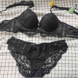 NXY cockrings sexy set 2021 Push Up Lace Bra and Panties Set Underwear with Bandage Medium Lined Women Lingerie A B C D Cup White Red Black Green 1127 1123