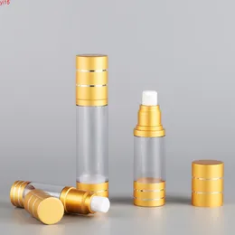 15ml 30ml 50ml Vacuum Pump Makeup Tool Travel Container Gold Silver Airless Lotion Bottle 10PCSgood qty
