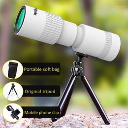 Telescope & Binoculars White Monocular Portable HD 10-300 Continuous Zoom Adult Pography High-Power Glasses Travel Camping Outdoor