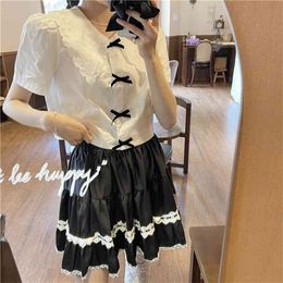 Vintage Lace Skirt Women's Summer Korean Version of High-waisted Show Thin Casual A-word Short 210529