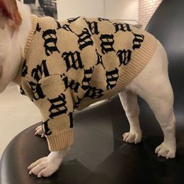 Pet Designer Letter Sweaters Casual Knitted Dog Apparel Cute Puppy Teddy Schnauzer Long Sleeve Sweater
