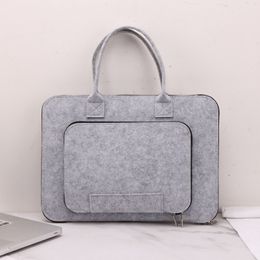 Portable Laptop Notebook LinerFelt Solid Colour Shoulder Business Travel Handbags