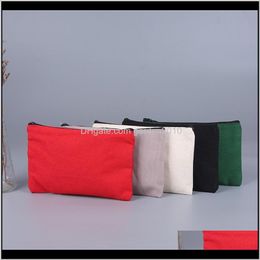 Storage 300Pcs 21X13Cm Canvas Makeup Zipper Bags Pencil Case Blank Cosmetic Pouch For Travel Diy Craft School Me6Tg Cfji1