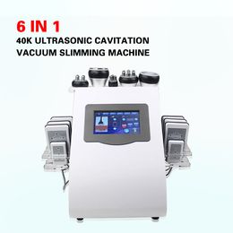 Portable 6 en 1 Salón Lipolaser Slimming Ultrasonic 40k Cavitation RF Face Tightening Fat Reduction Machine