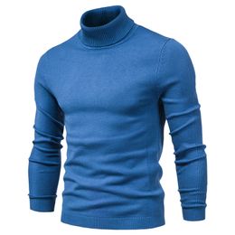 Suéter gola alta masculino de inverno, gola alta de tartaruga casual, cor sólida, quente e fina, pulôver masculino Sweatshirts