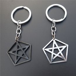 5 Points Star Keyring Stainless Steel Keychains Jewellery Gift For Men Women 12 Pieces Whole