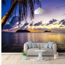 3d customized wallpaper purple beach wallpapers beautiful scenery wallpapers