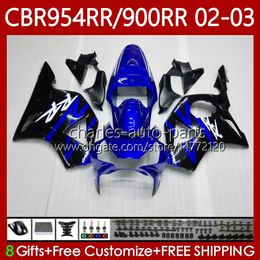 Bodywork Kit For HONDA CBR900 CBR954 RR CBR 954 900 RR CC 2002-2003 Body 61No.6 CBR954RR CBR 900RR 954RR 900CC 02 03 CBR900RR CBR954-RR 2002 2003 Fairings blue black blk