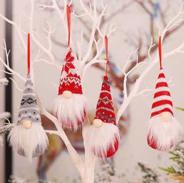 Handmade Christmas Gnomes Ornaments Plush Swedish Tomte Santa Figurine Scandinavian Elf Christmas Tree Pendant Decoration Home Decor DAW195