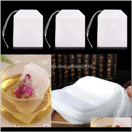 Coffee Tools Fashion Empty Teabags Bags String Heal Seal Filter Paper Teabag 5X7Cm For Herb Loose Tea Wen6773 Zlcy8 Hnna3