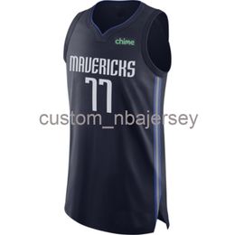 Mens Women Youth Luka Doncic #77 Navy Jersey stitched custom name any number